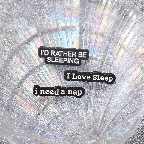 Alloy Enamel Pins Set Sleep Theme Letter Slogan Badges I Love Sleep Enamel Brooches For Backpacks Clothes Accessories Unisex Jewelry