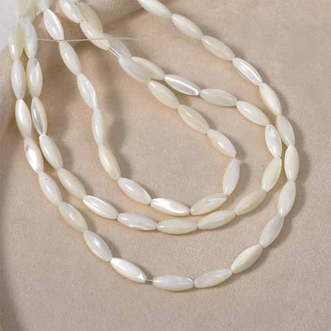 Natuurlijke Trochus Schelpkraaltjes Ovaal Rijstvorm Gepolijste Losse Kralen Voor DIY Sieraden Maken Armband Ketting Oorbel Knutselen