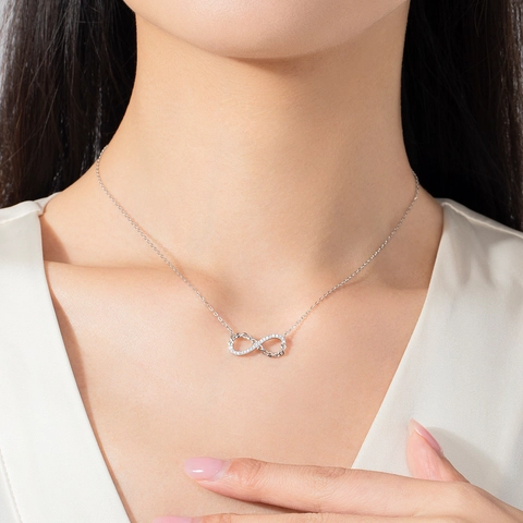 Collana Infinito In Argento Sterling 925 Design Mobius Con Zirconia Gioielli Romantici Minimalisti Per Donne