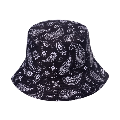 Paisley Bucket Hat Polyester Bandana Print Sun Protection Summer Streetwear Fisherman Cap For Men Women