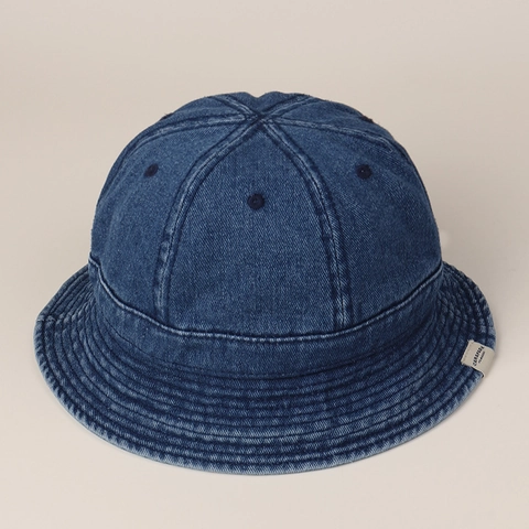 Washed Cotton Denim Bucket Hat Vintage Sun Protection Fisherman Cap Solid Color Unisex Casual Summer Travel