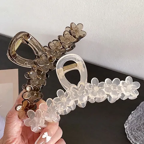 Blumen Haarkralle Harz Acryl Kunststoff Starker Halt Haarklammer Für Dickes Haar Elegantes Blumendesign Für Damen