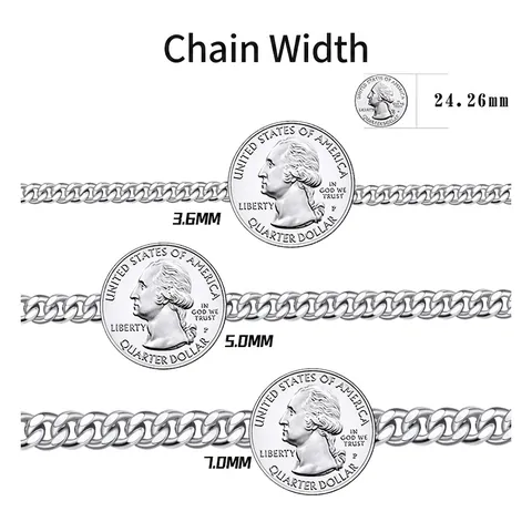 Cuban Link Chain Necklace 925 Sterling Silver Curb Chain Hip Hop Streetwear Jewelry For Men Women