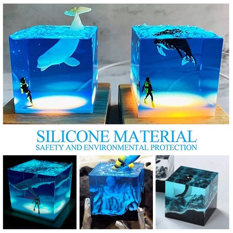 Cube Silicone Mold High Transparency Flexible For DIY Resin Epoxy Casting Dried Flower Specimen Desktop Ornament Craft