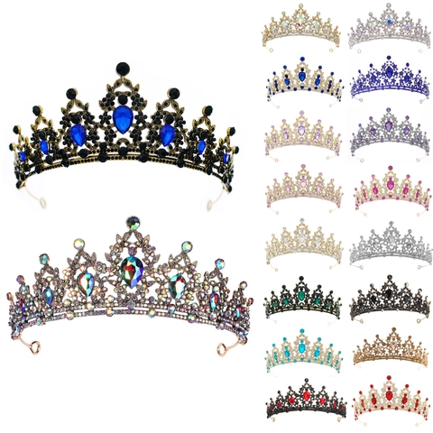 Corona Da Sposa Barocca Lega Strass Vintage Sposa Tiara Per Banchetto Festa Copricapo Accessorio Elegante
