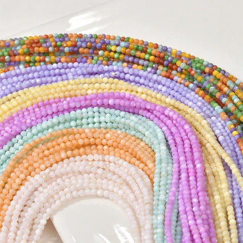 Round Natural Freshwater Shell Beads Colorful Loose Beads For DIY Jewelry Making Necklaces Bracelets Polished Elegant