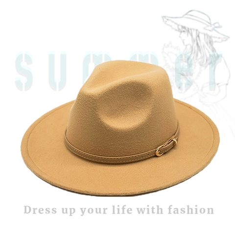 Chapeau Fedora En Feutre De Laine Vintage Bord Large Avec Boucle De Ceinture En Cuir Style Britannique Jazz Panama Pour Femmes Hommes