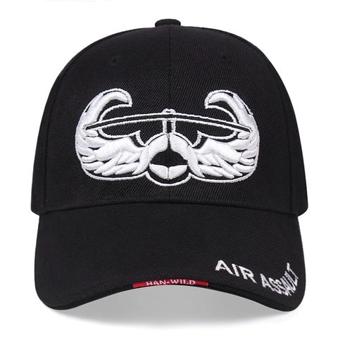Taktische Baseballkappe Baumwollmischung Air Assault Adler 3D Stickerei Verstellbarer Sonnenhut Gebogene Krempe Unisex