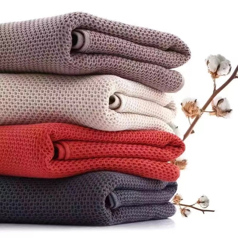 Waffle Weave Bath Towel Pure Cotton Honeycomb Absorbent Soft Face Towel Japanese Zen Style Home Bathroom