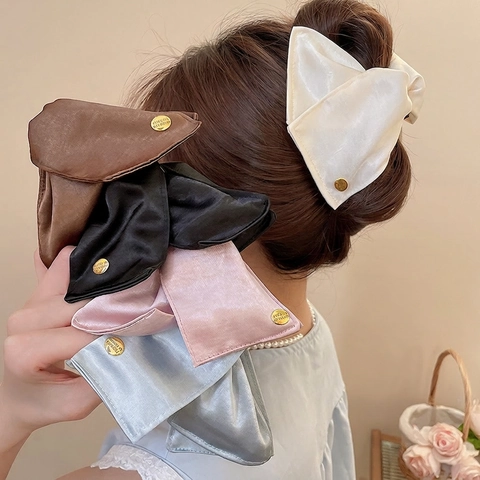 Satin Stoff Haarklaue Clip Große Acryl Shark Clips Dreiecksform Französisch Elegante Accessoires Für Frauen
