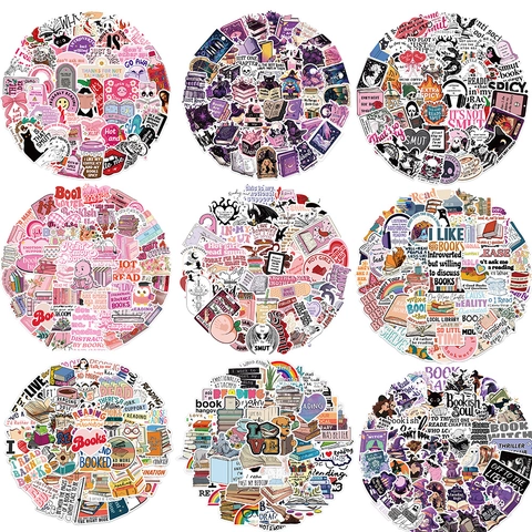Reading Theme Waterproof PVC Stickers Matte Finish Removable Decals For Laptop Water Bottle Suitcase Journal Book Lovers