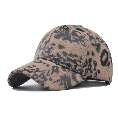 Cappello Da Baseball Con Stampa Leopardata Cotone Regolabile Visiera Curva Protezione Solare Streetwear Per Uomo Donna