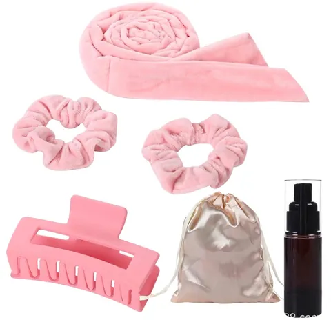 Set Bigodini Senza Calore In Velluto Con Elastici Molletta Per Capelli Flacone Spray Borsa Per Dormire Styling Fai Da Te