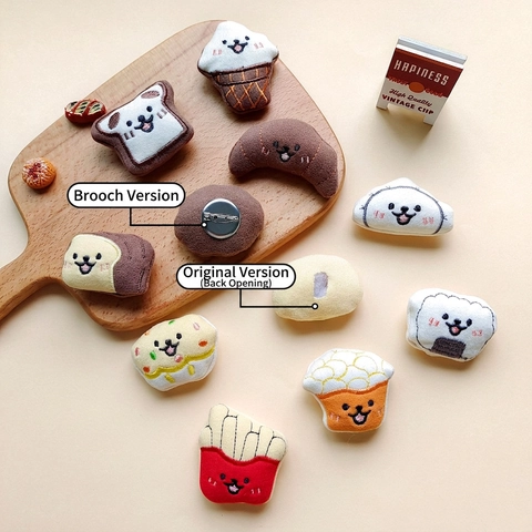 Mignonne Broche En Peluche Aliments Dessin Animé Brodé Hamburger Frites Croissant Glace Décoration DIY Pour Sacs Vêtements