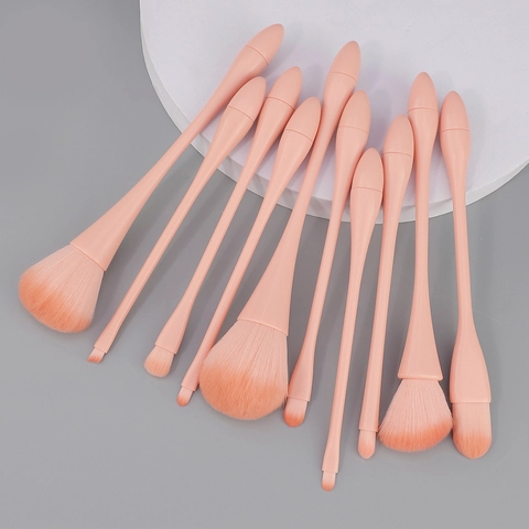 Professionele Make-up Kwasten Synthetische Vezel Borstelharen Gestroomlijnde Plastic Handgreep Voor Foundation Gezicht