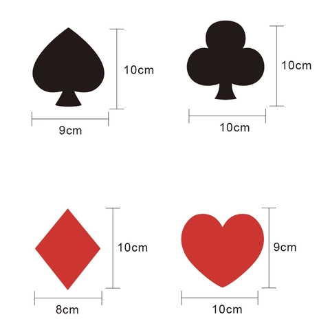 Poker Card Suit Hanging Garland Paper Banner For Casino Theme Birthday Party Decoration Red Black Background