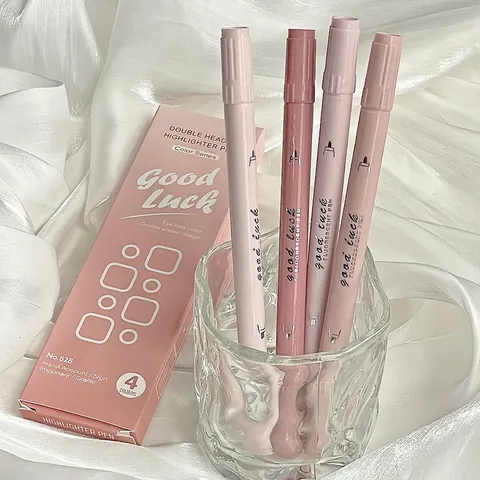 Aesthetic Dual Tip Highlighter Pens Morandi Gradient Soft Colors For Journaling Plastic Office School Stationery