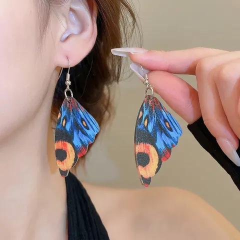 Realistische Schmetterlingsflügel Ohrhänger Mit Edelstahl Ohrstecker Bunte Acryl Mode Schmuck Für Damen