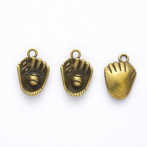 Baseball Glove Charms For Jewelry Making DIY Alloy Metal Sports Glove Pendants For Bracelets Necklaces Keychain Accessories