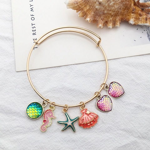 Thème Océan Sirène Étoile De Mer Hippocampe Émail Goutte Huile Alliage De Zinc Breloques Pour DIY Bracelet Collier Bijoux