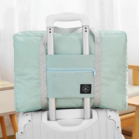 Bolsa De Viaje Plegable Gran Capacidad Tela Oxford Impermeable Funda Para Asa De Equipaje Bolso De Almacenamiento Portátil