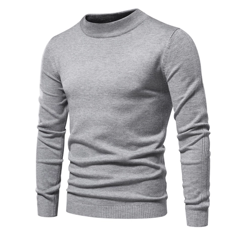 Men's Mock Neck Sweater Viscose Blend Knit Long Sleeve Slim Fit Warm Thickened Pullover Casual Base Layer
