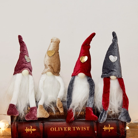 Gnomo Di Natale Ornamenti In Peluche Babbo Natale Senza Volto Tomte Gonk Per Decorazione Desktop Casa Con Cappello In Maglia Naso Di Legno