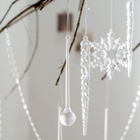 Décorations Suspendues Pour Arbre De Noël En Acrylique Transparent Cristal Glaçon Flocon De Neige Décor Fête De Vacances