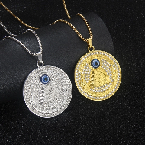 Collana Con Ciondolo Piramide Occhio Della Provvidenza Con Strass Ciondolo In Lega E Catena In Acciaio Inossidabile