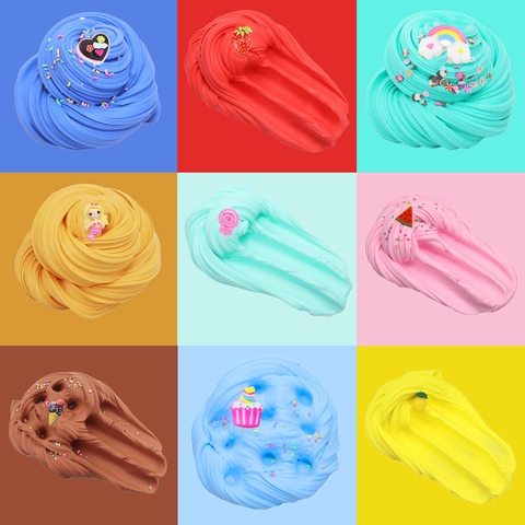 Scented Slime Kit PVA DIY Stress Relief Toy Stretchy Non Sticky Sensory Putty With Cute Charms For Kids Education