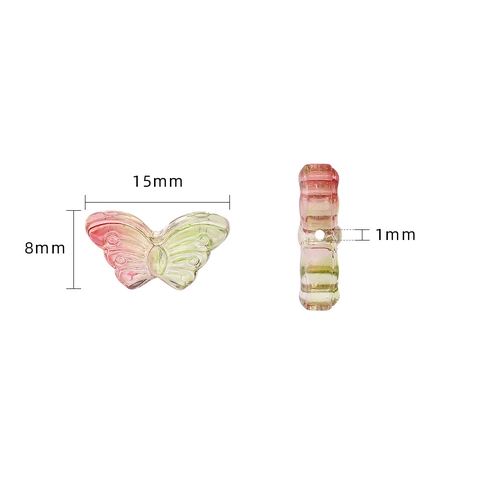 Butterfly Glass Crystal Beads Gradient Transparent Loose Beads For DIY Jewelry Making Earrings Bracelets