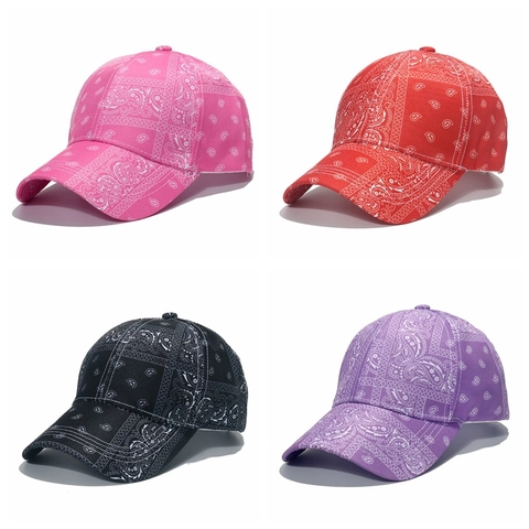 Paisley Pattern Baseball Cap Polyester Adjustable Curved Brim Hip Hop Streetwear Sunshade Hat For Men Women