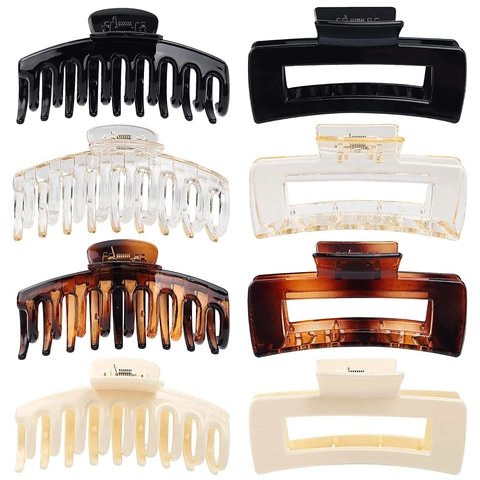 Large Hair Claw Clips Matte Plastic Non-Slip Jaw Clip For Thick Hair Rectangular Octopus Styling Accessories For Women