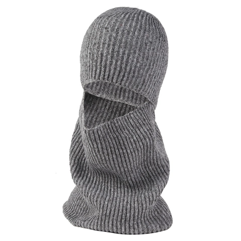 Pasamontañas De Punto De Invierno Unisex Acrílico Acanalado A Prueba De Viento Cálida Máscara De Esquí Para Ciclismo Esquí Deportes Al Aire Libre Estilo Casual Adulto