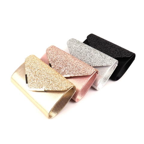 Abendtasche Damen Glitzer Pailletten Umschlag Party Hochzeit Handtasche Mit Kettenriemen Elegant
