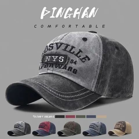 Cappello Da Baseball In Cotone Lavato Vintage Distressed Ricamo Regolabile Esterno Streetwear Cappello Da Sole Unisex