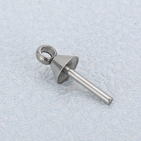 Gancio Con Perno In Acciaio Inossidabile Per Creazione Gioielli Connettore Coppetta Perla Artificial Design Semplice Minimalista