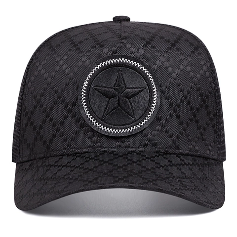 Cappello Da Baseball In Rete Ricamo Stella Motivo Jacquard Traspirante Trucker Hat Unisex Protezione Solare Regolabile