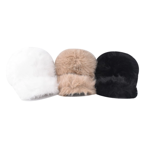 Faux Kaninchenfell Baseballkappe Winter Warm Plüsch Schirmmütze Outdoor Einfarbig Verstellbar Für Damen Und Herren