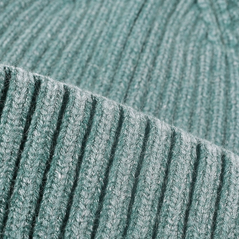 Ribbed Knit Beanie Hat Polyester Core Spun Yarn Warm Cuffed Brimless Washed Distressed Winter Outdoor For Men Women
