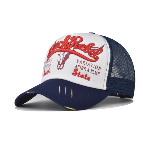 Vintage Καπέλο Trucker Με Τρισδιάστατο Κέντημα Ταύρου Ρυθμιζόμενο Δίχτυ Καπέλο Μπέιζμπολ