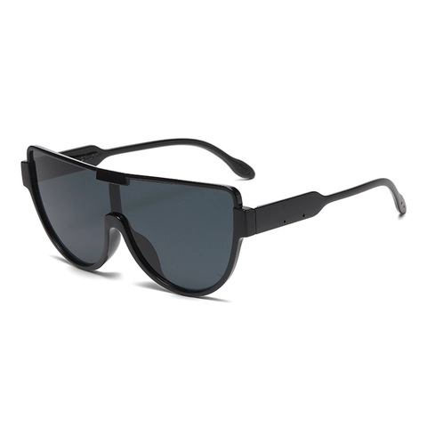 Oversized Shield Zonnebril UV400 Bescherming PC Montuur AC Lens Retro Mode Uit Eén Stuk Unisex