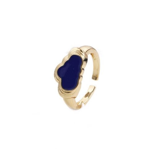 Mode Wolke Form Offener Ring Kupfer Vergoldet Bunte Emaille Verstellbarer Schmuck Für Frauen