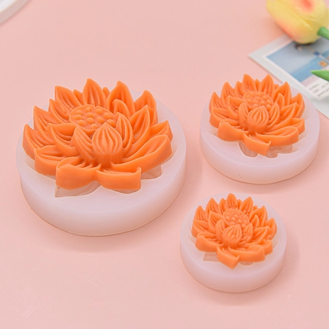 Lotusblume Silikonform Für DIY Handgefertigte Kerze Seife Harz Schokolade Fondant Tortendekoration Bastelwerkzeuge