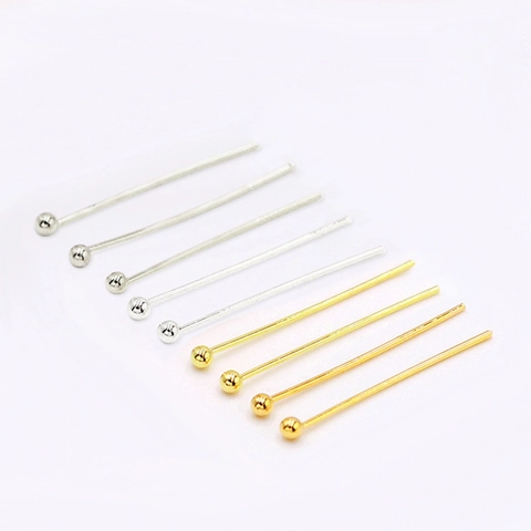 18K 14K Gold Plated Copper Ball Head Pins Round Head Jewelry Making DIY Beading Findings For Earrings Connector