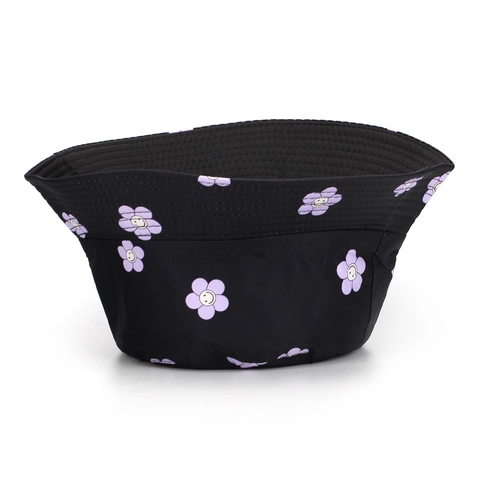 Unisex Bucket Hat Polyester Floral Smiley Face Print Outdoor Sun Protection Breathable Casual Streetwear Fashion