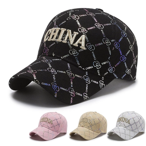 Baseball Cap Polyester Embroidered China Letter Print Sun Protection Adjustable Sun Hat For Men Women Casual Streetwear