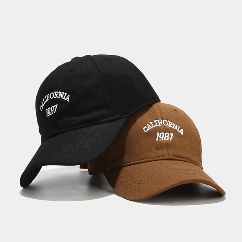 Vintage Cotton Baseball Cap CALIFORNIA 1987 Embroidery Sun Protection Outdoor Adjustable Casual Hat For Men Women