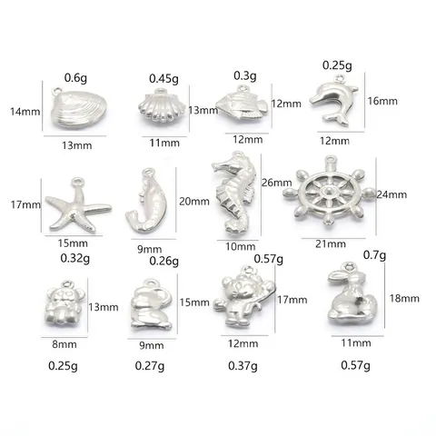 Edelstahl Charms Tier Meer Leben Anhänger Für DIY Schmuckherstellung Halsketten Armbänder Zubehör Süßes Hohles Design