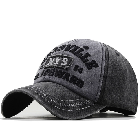 Berretto Da Baseball Cotone Lavato Vintage Distressed Ricamato Lettera NYS Cappello Da Sole Retro Streetwear Regolabile
